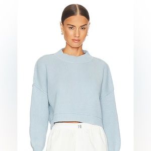 Free People Easy Street Crop Sweater - Cloud Cruise